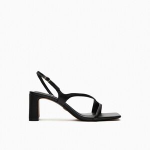 Zara Black Strappy Heeled Sandals